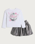 Shirt & Skirt Set White